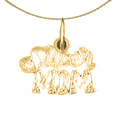 14K or 18K Gold Super Mom Pendant