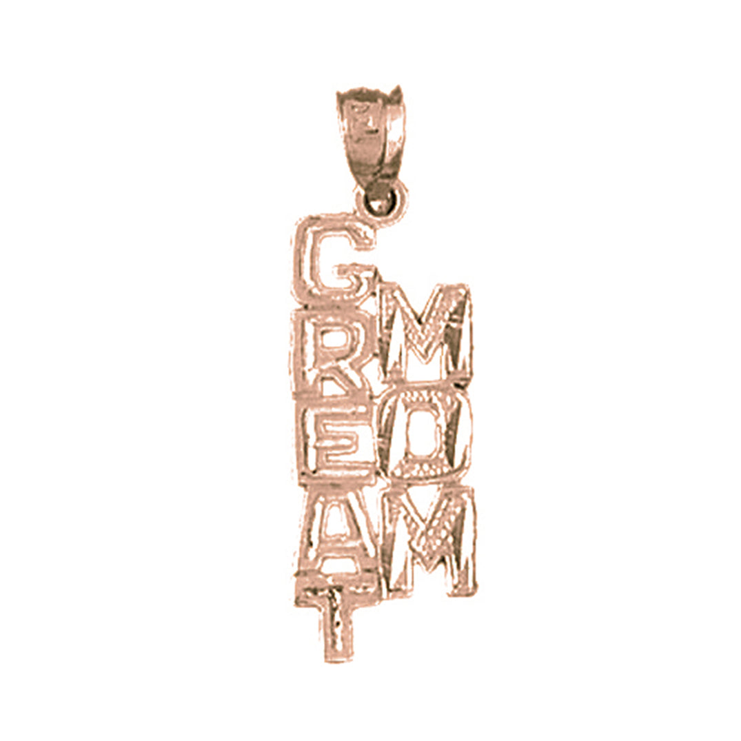 14K or 18K Gold Best Mom Pendant