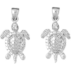 14K or 18K Gold 30mm Turtles Earrings