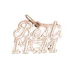 14K or 18K Yellow Gold 11mm Best Mom Pendant