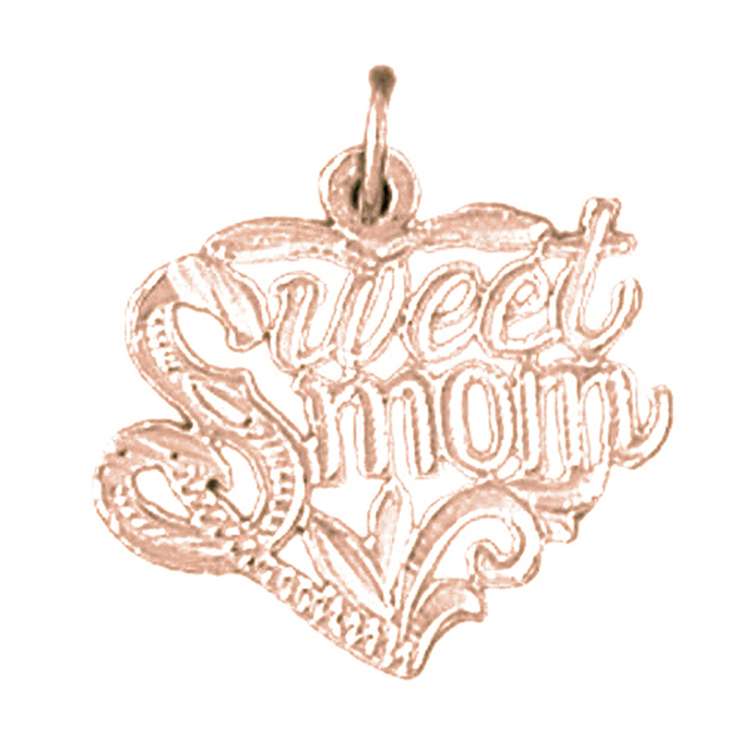 14K or 18K Gold Sweet Mom Pendant