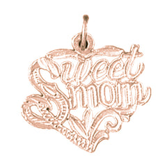 14K or 18K Gold Sweet Mom Pendant