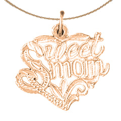 14K oder 18K Gold Anhänger „Sweet Mom“