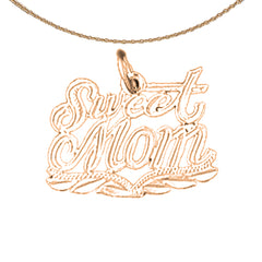 14K oder 18K Gold Anhänger „Sweet Mom“