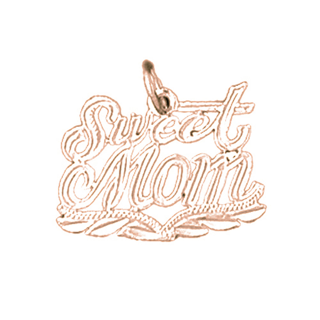 14K or 18K Gold Sweet Mom Pendant