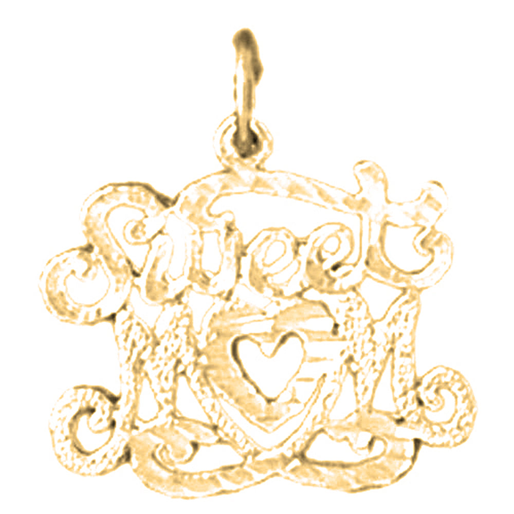 14K or 18K Gold Sweet Mom Pendant