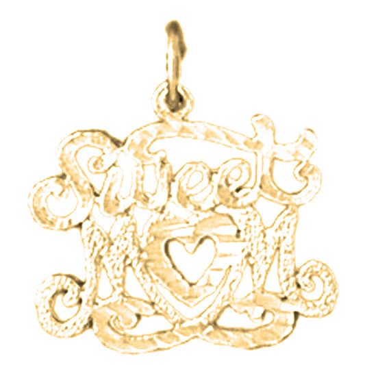 14K or 18K Gold Sweet Mom Pendant