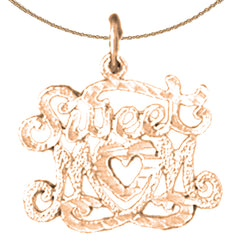 14K oder 18K Gold Anhänger „Sweet Mom“
