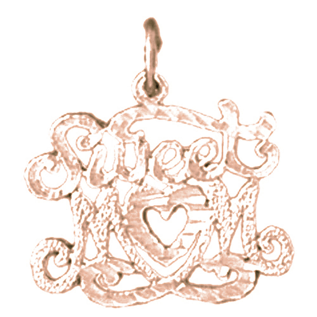 14K or 18K Gold Sweet Mom Pendant