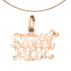14K or 18K Gold Sweet Mom Pendant