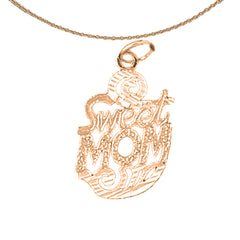 14K oder 18K Gold Anhänger „Sweet Mom“