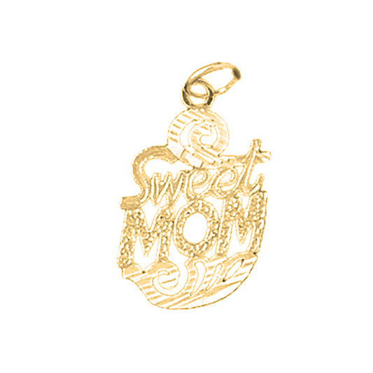 14K or 18K Gold Sweet Mom Pendant