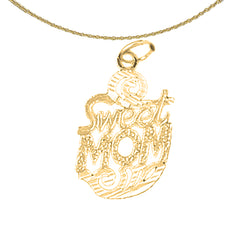 14K oder 18K Gold Anhänger „Sweet Mom“