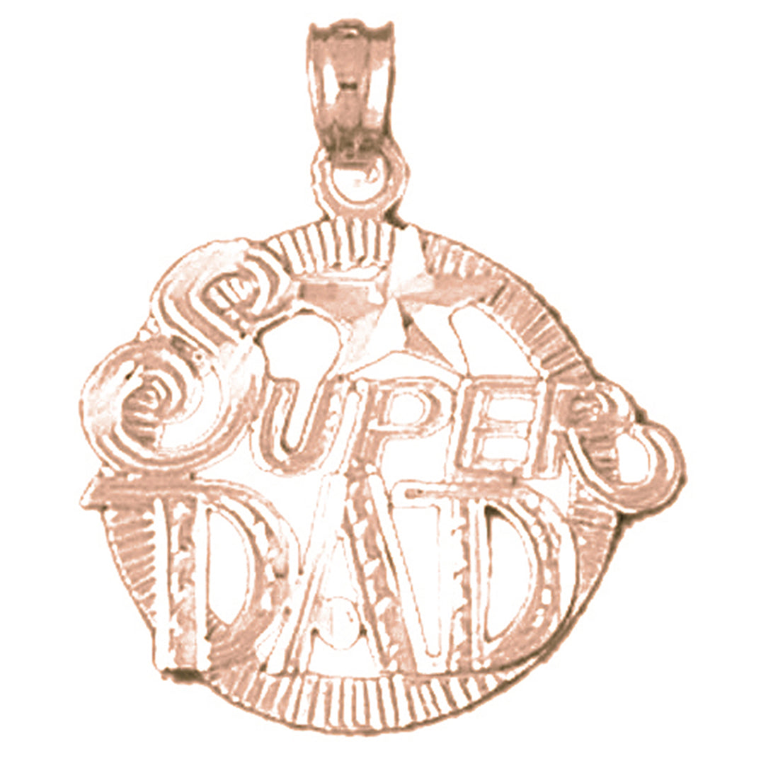 14K or 18K Gold Super Dad Pendant