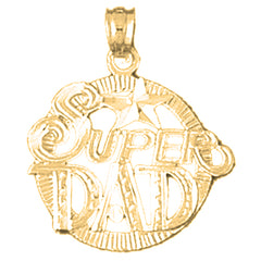 14K or 18K Gold Super Dad Pendant