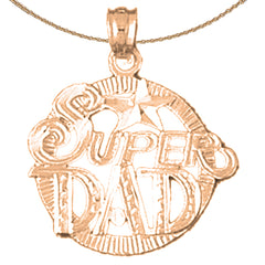 14K or 18K Gold Super Dad Pendant