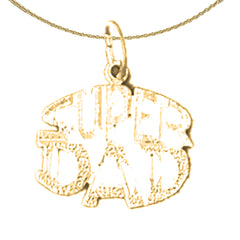 14K or 18K Gold Super Dad Pendant