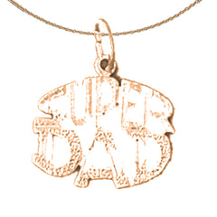 14K or 18K Gold Super Dad Pendant