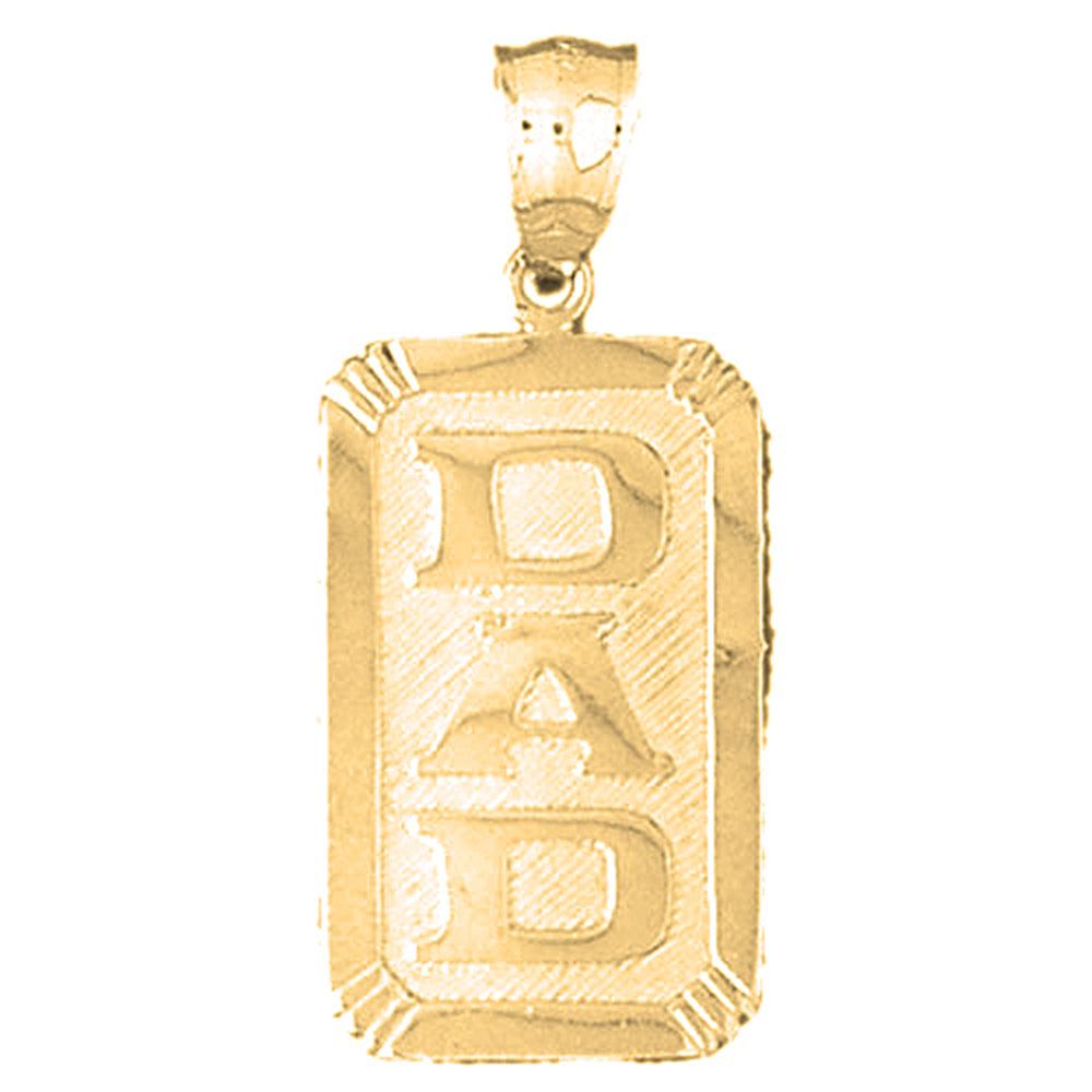 10K, 14K or 18K Gold Dad Pendant