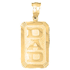 10K, 14K or 18K Gold Dad Pendant