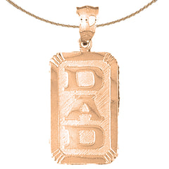 10K, 14K or 18K Gold Dad Pendant