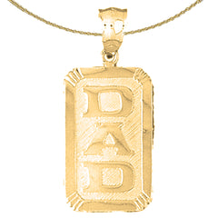 10K, 14K or 18K Gold Dad Pendant