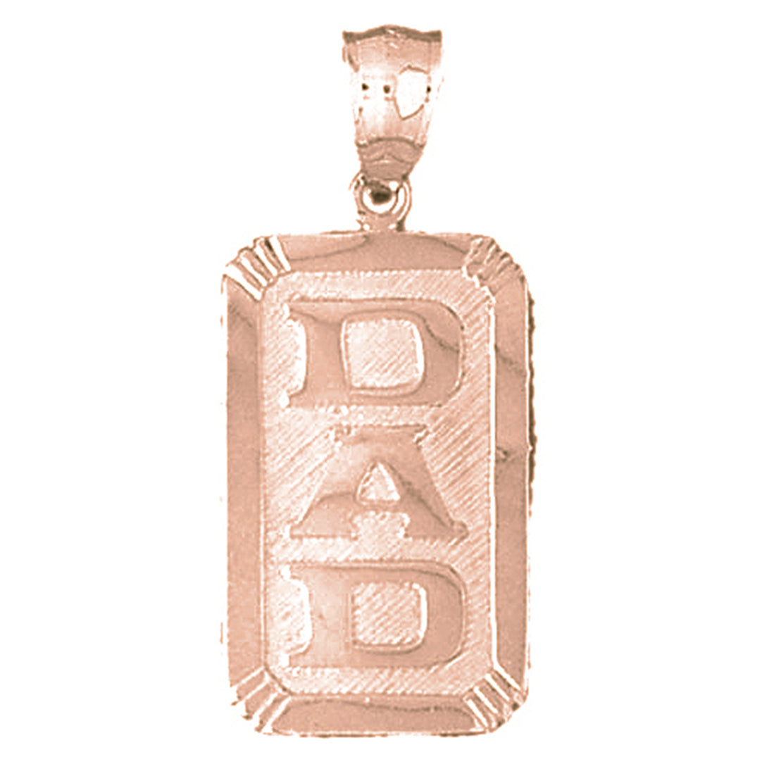 10K, 14K or 18K Gold Dad Pendant