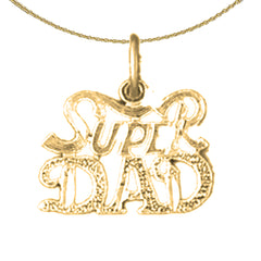 14K or 18K Gold Super Dad Pendant