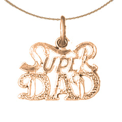 14K or 18K Gold Super Dad Pendant