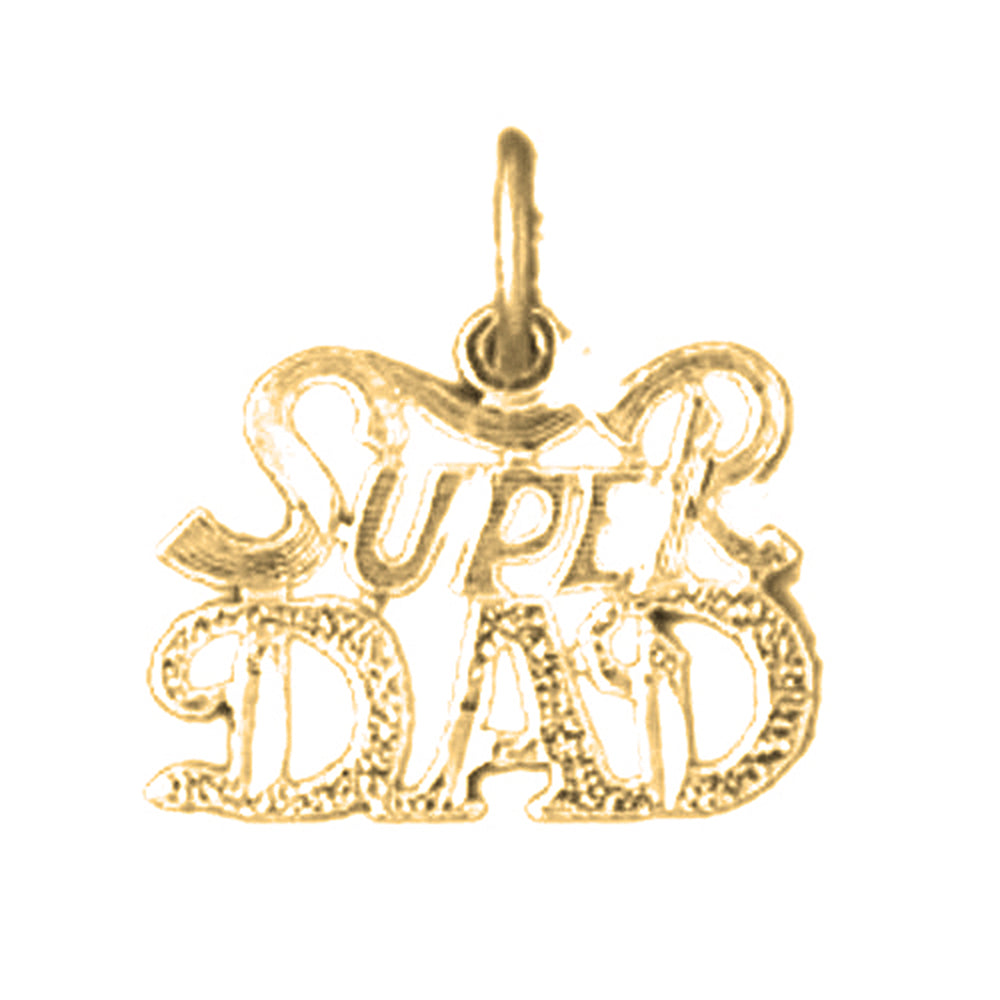 14K or 18K Gold Super Dad Pendant