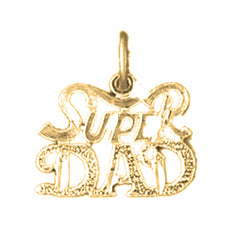 14K or 18K Gold Super Dad Pendant