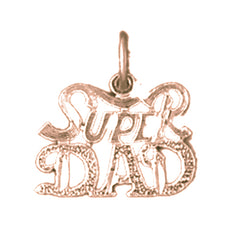 14K or 18K Gold Super Dad Pendant