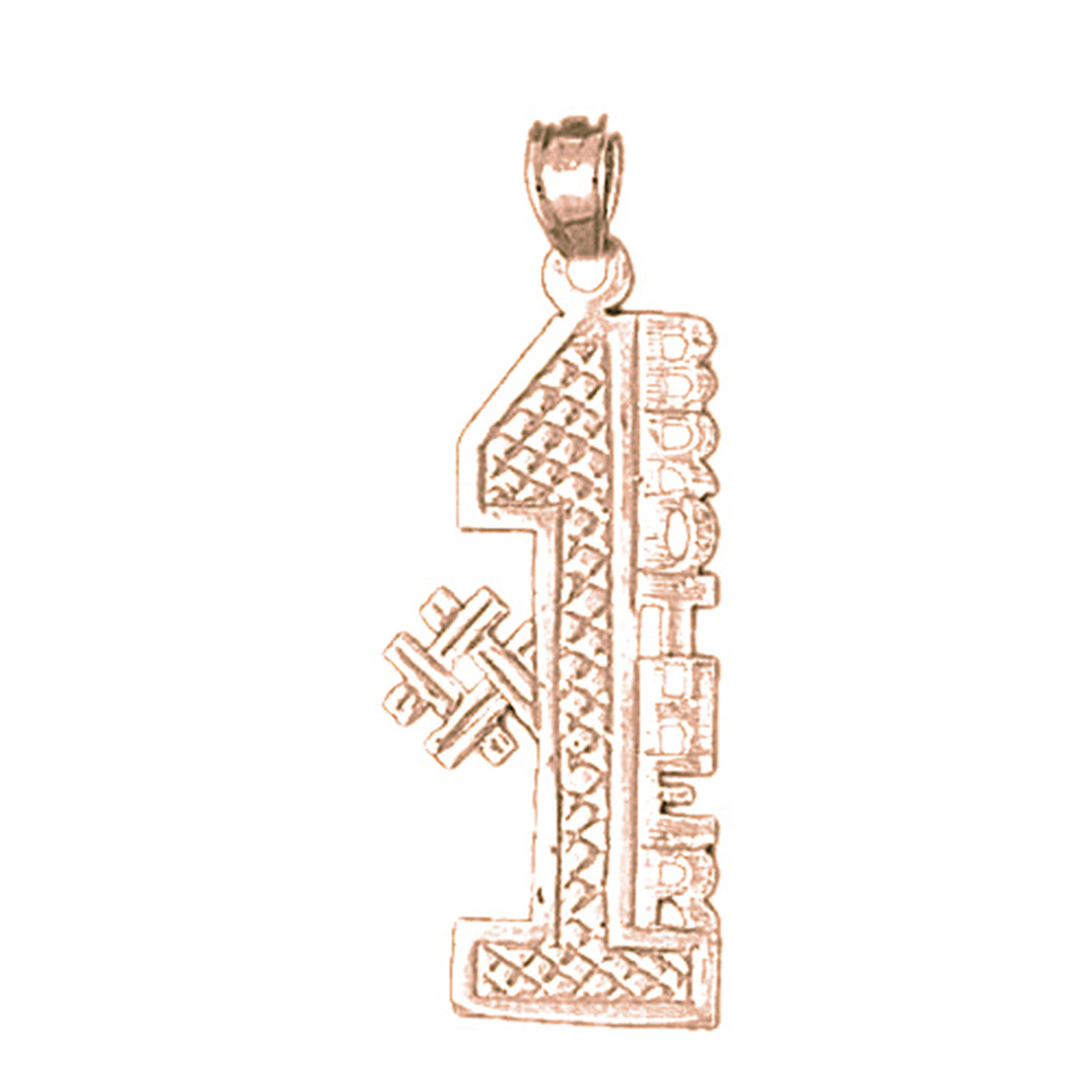 10K, 14K or 18K Gold #1 Brother Pendant