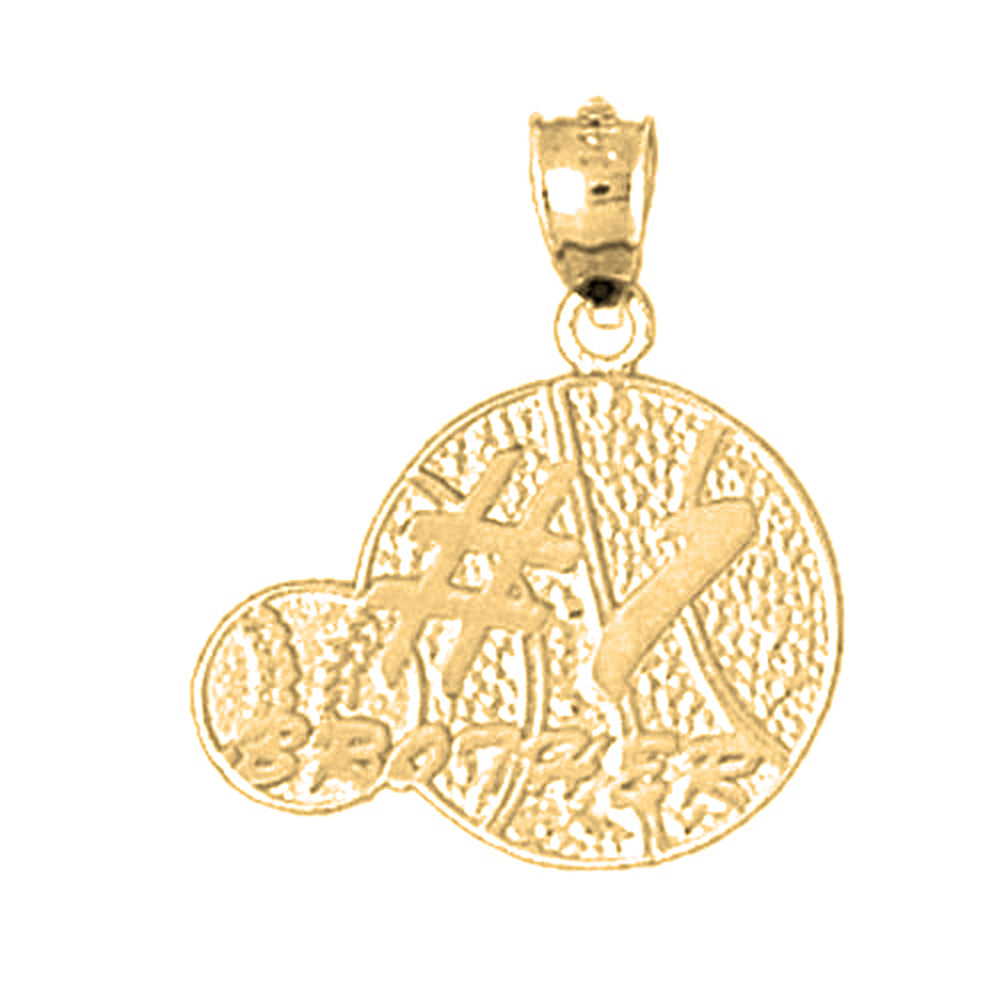 14K or 18K Gold #1 Brother Pendant