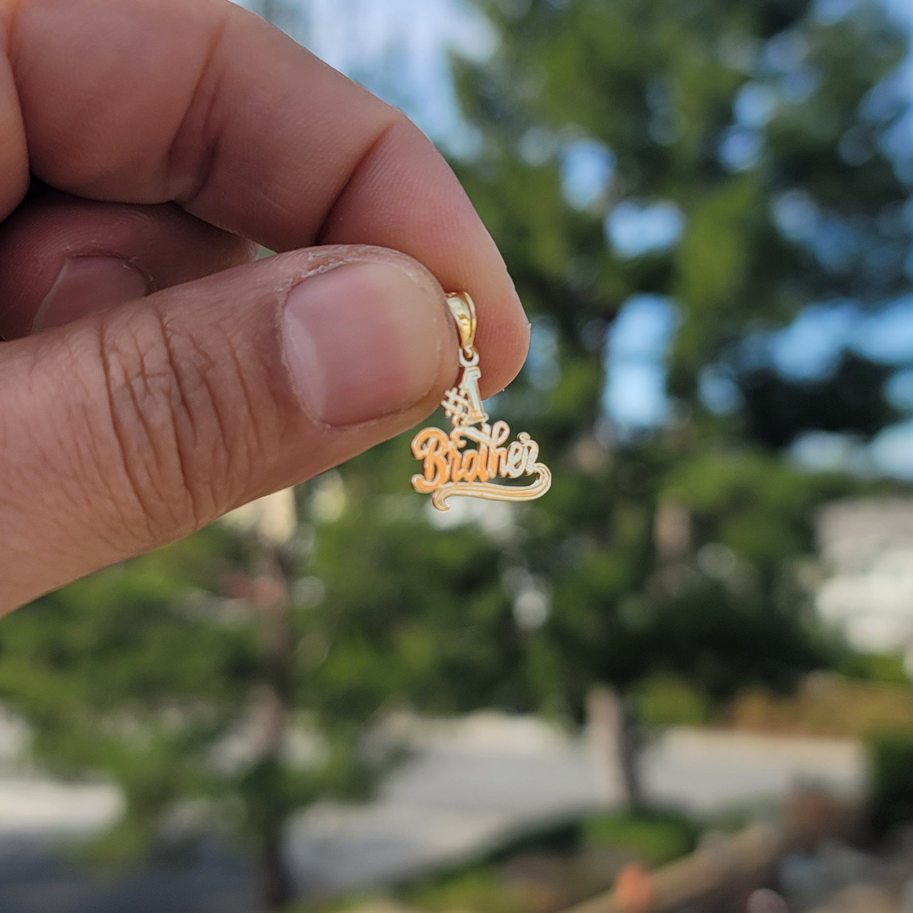 14K or 18K Gold #1 Brother Pendant