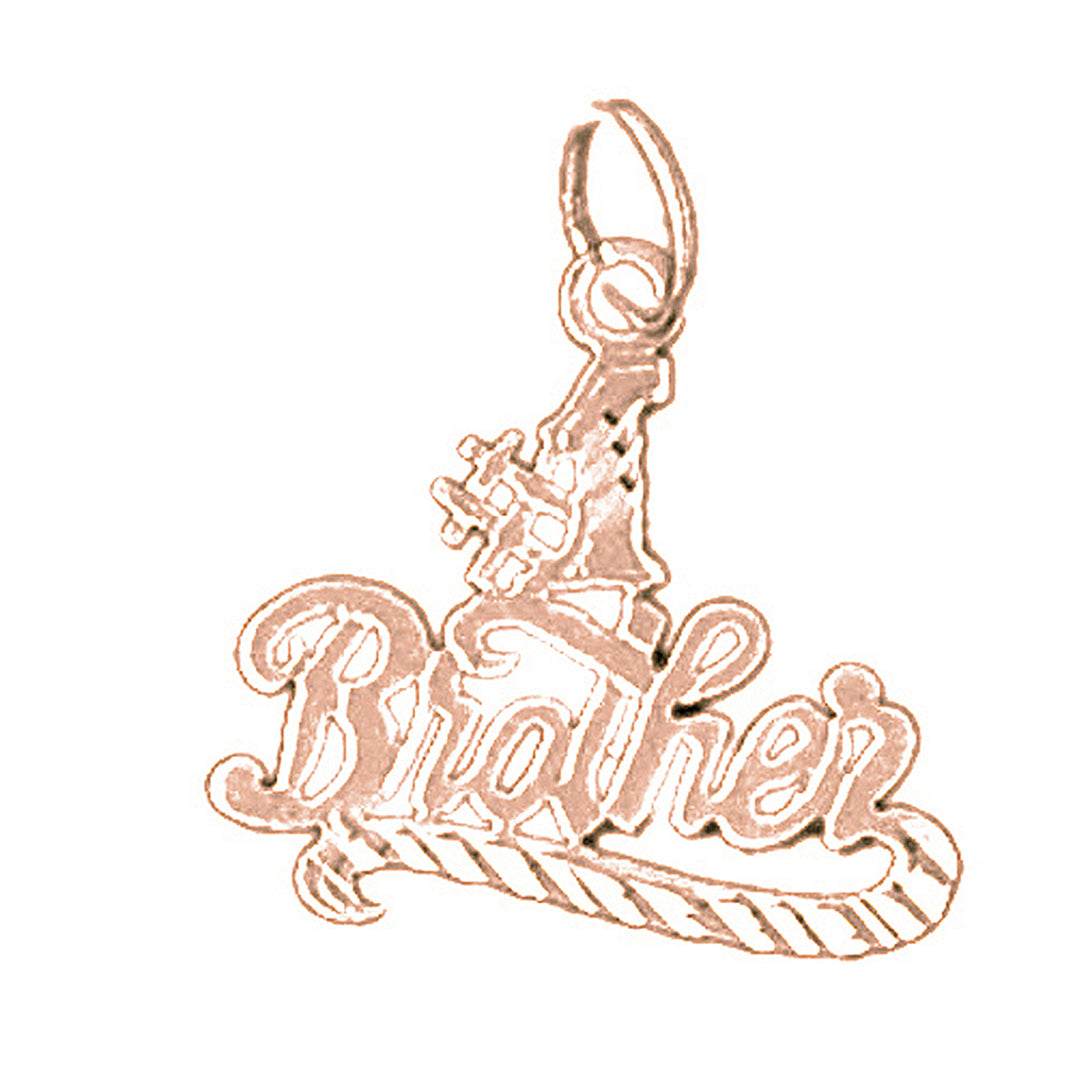 14K or 18K Gold #1 Brother Pendant