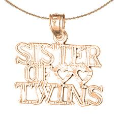 14K or 18K Gold Sister Of Twins Pendant