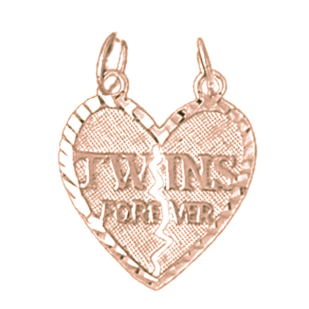 14K or 18K Gold Twins Forever Pendant