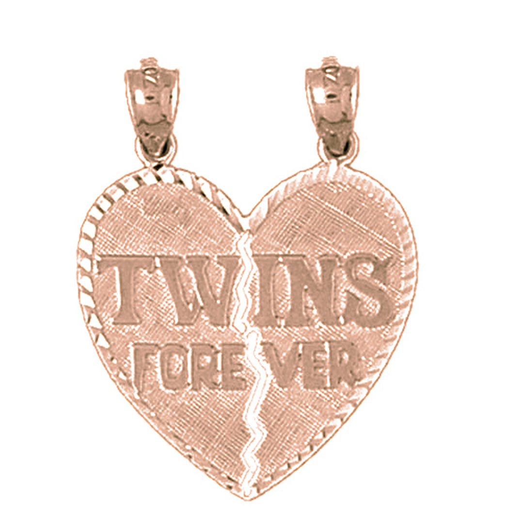 10K, 14K or 18K Gold Twins Forever Pendant