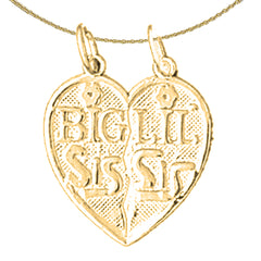 14K or 18K Gold Big Sis - Lil Sis Pendant