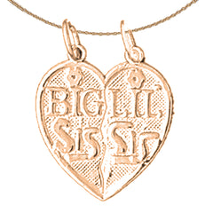 14K or 18K Gold Big Sis - Lil Sis Pendant