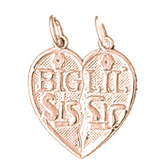 14K or 18K Gold Big Sis - Lil Sis Pendant