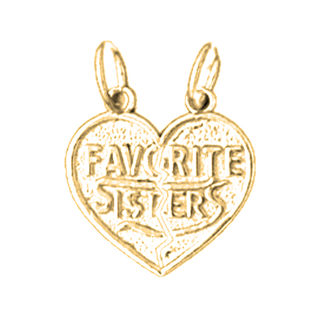 14K or 18K Gold Favorite Sisters Pendant