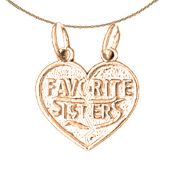 14K or 18K Gold Favorite Sisters Pendant