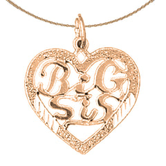 14K or 18K Gold Big Sis Pendant