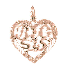 14K or 18K Gold Big Sis Pendant