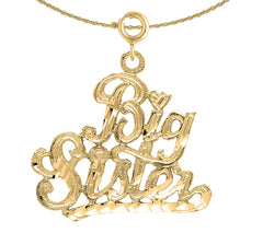 14K or 18K Gold Big Sister Pendant