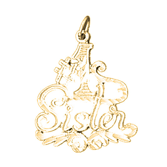 14K or 18K Gold #1 Sister Pendant