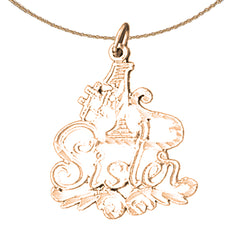 14K or 18K Gold #1 Sister Pendant