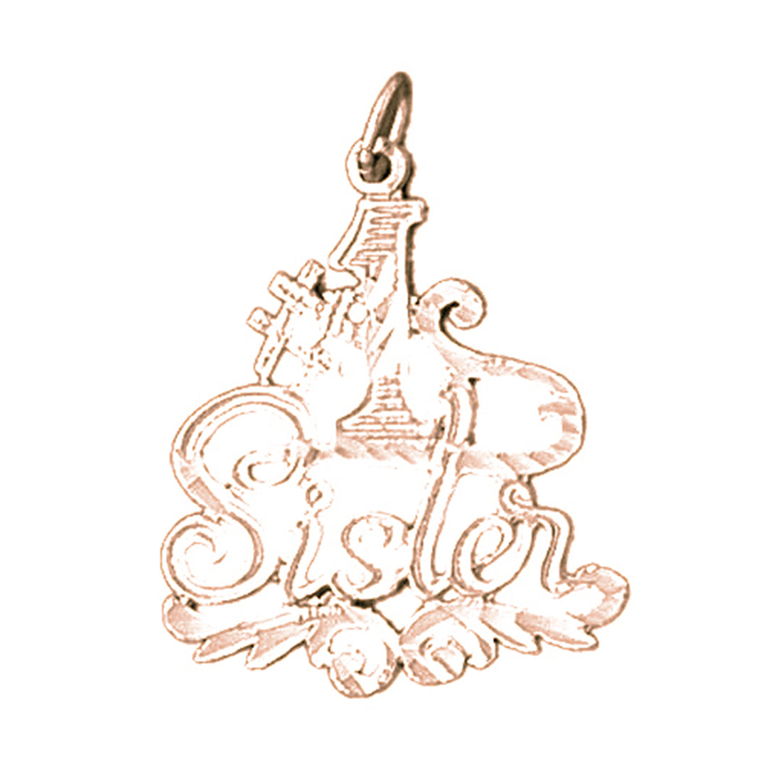 14K or 18K Gold #1 Sister Pendant